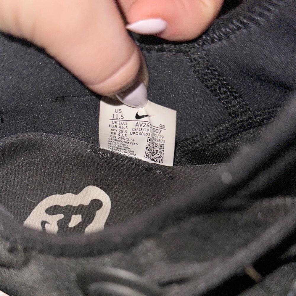 Nike Men’s Black Sneakers with White Soles and Gum Accents - Picture 3 of 4